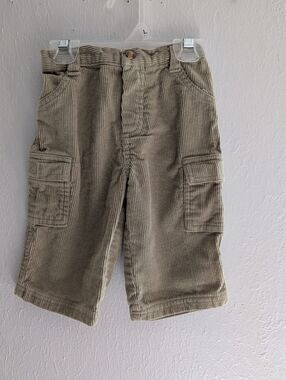 Baby Boy Olive Green Courdroy Cargo Pant